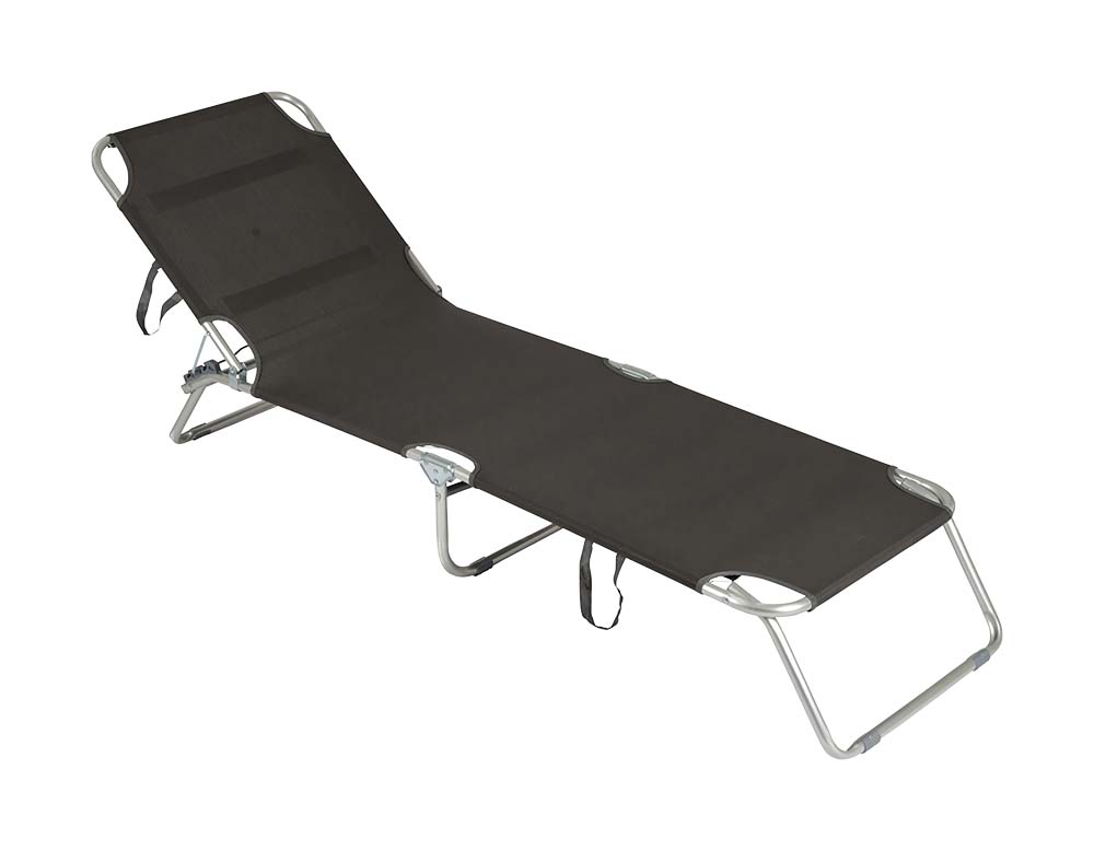 1304480 A comfortable daybed with adjustable backrest. The back of this daybed is adjustable in 3 positions. Made from a lightweight and sturdy aluminium frame with a comfortable textilene cover. Can be folded compact after use and stored easily with the carry straps. Folded up (LxWxH): 77.5x61x13.5 centimetres. Maximum load: 100 kilogram.