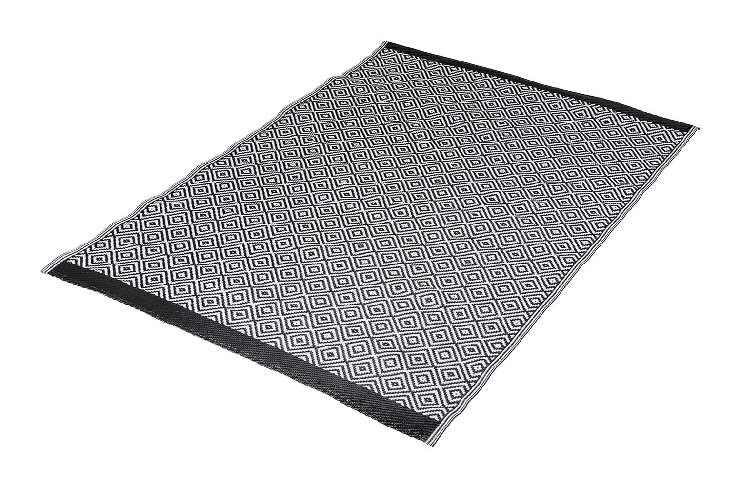 4271010 Una alfombra muy elegante. Decorada por los 2 lados, por lo que se puede utilizar por ambos lados. La alfombra es impermeable y resistente al moho, por lo que es ideal como manta de picnic, en la tienda (de campaña), bajo el porche, en la playa, en el jardín o en el parque. Fabricada con polipropileno 100% de 380 gr/m², ligero y de alta calidad. Esta alfombra tiene una vida útil prolongada gracias al tratamiento UV. Fácil de transportar.