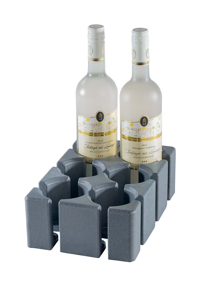 5313105 A module for the very efficient organising of drawers. With these modules your bottles will be properly secured during a trip. The modules can be easily attached to the velour/Velcro mat. Suitable for 6 bottles.
