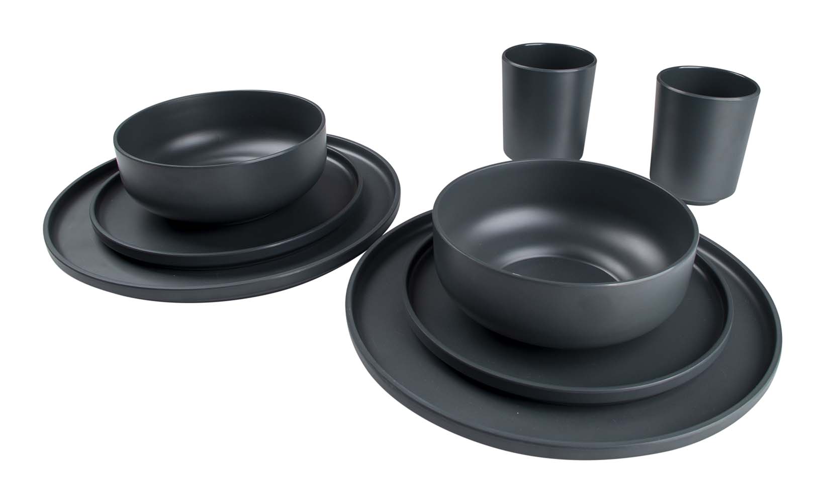 Bo-Camp - Industrial collection - Tableware - Patom - Melamine - 16 Pieces - Anthracite detail 2