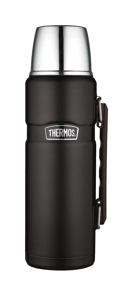 7398098 A high quality vaccuum flask. The high quality vaccuum flask technology of Thermax® ensures maximum retention of warm and cool temperatures and keeps the contents warm for up to 3x as long as comparable vaccuum flasks!  Special lightweight stainless steel, coppered for optimum insulation and also 20% lighter. Due to the special construction, practially unbreakable and undentable! As a result the insulation hardly lessens even after intensive use. With other vaccuum flasks a dent leads to an immediate loss in insulation. Comes with a top with also serves as a beaker with a practical knob underneath it. Includes 50 year guarantee!