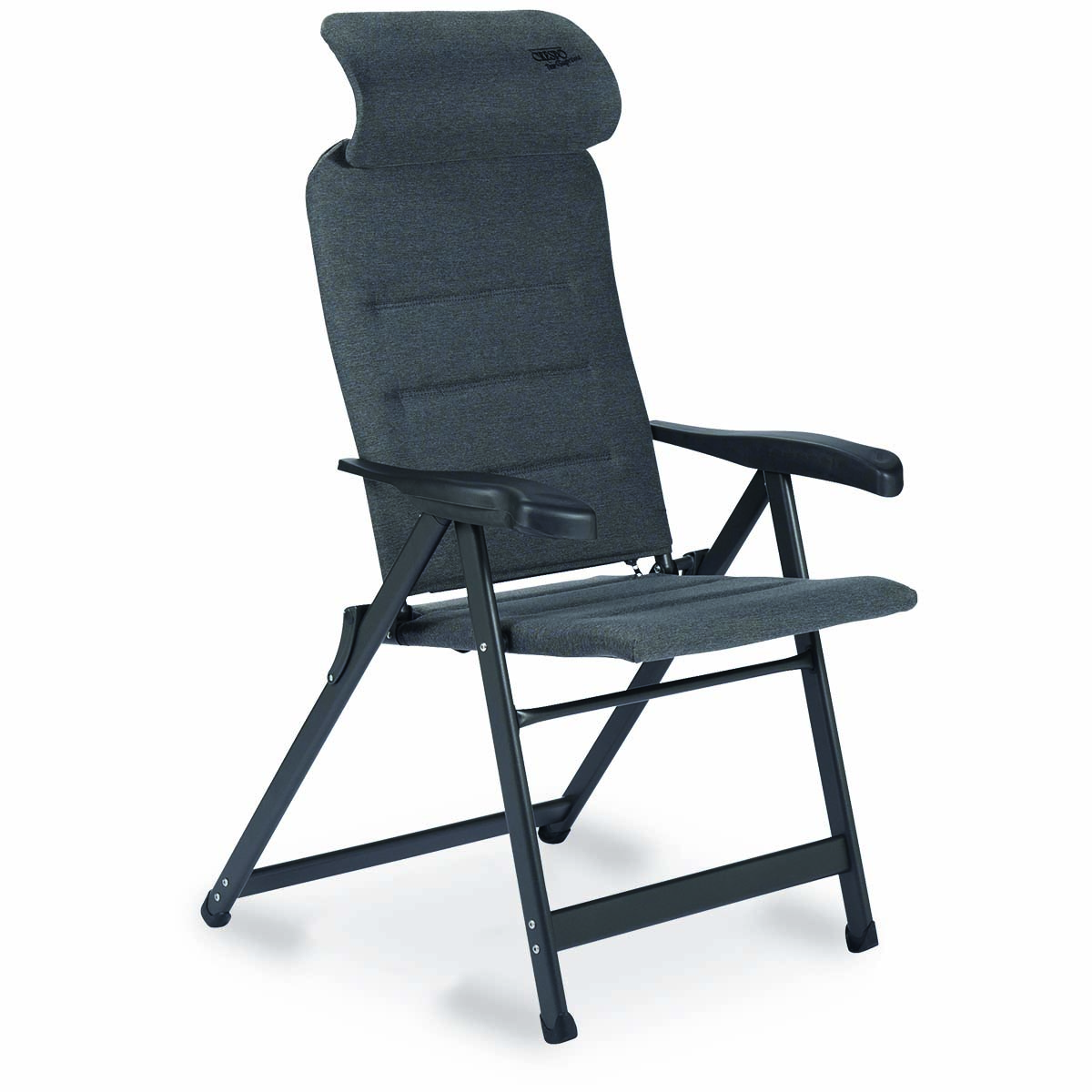 1149064 Silla reclinable de extraordinaria calidad. Esta Silla ofrece el máximo confort gracias a su respaldo reclinable en 7 posiciones y el tejido acolchado Tex Supreme. Este tejido es muy confortable, de fácil mantenimiento, resistente a la decoloración por el sol y repelente al agua para evitar manchas. Confección especial que cubre toda la estructura. El respaldo y reposabrazos son ergonómicos. La Silla tiene estructura en H para mayor estabilidad y solidez. Una vez plegada, esta Silla es muy compacta y fácil de transportar: 100x67x8 cm.  Carga máxima: 140kg.