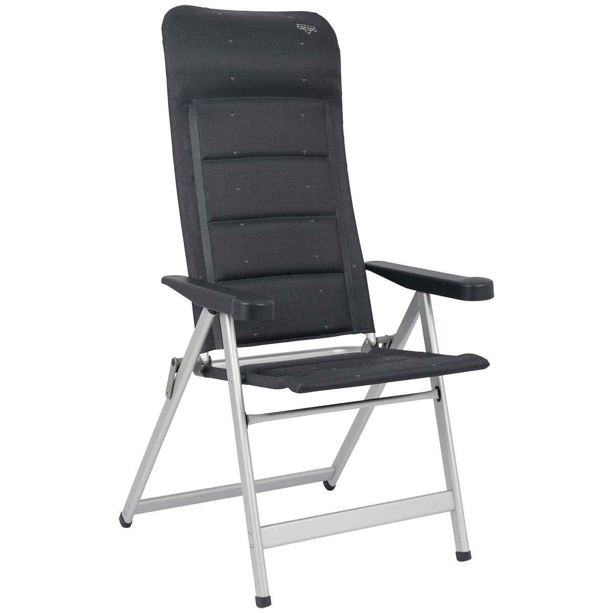 1149387 Een unieke en zeer compacte standenstoel. De stoel is uitgerust met een traditionele textileen toplaag en gevoerd met Dry Comfort Foam. De comfortabele vulling van deze stof is extra luchtdoorlatend en houdt door de open celstructuur geen vocht vast. Hierdoor kan de stoel tegen een kleine regenbui en droogt het veel sneller dan stoelen met een traditionele schuimvulling. Deze stoel heeft een hogere zit en een langere rugleuning. Hierdoor is deze stoel uitermate geschikt voor langere mensen. Biedt maximaal comfort door de in 7 standen verstelbare rugleuning. Zowel de rugleuning als de armleggers zijn ergonomisch gevormd. De stoel is voorzien van een H-frame voor extra stabiliteit.