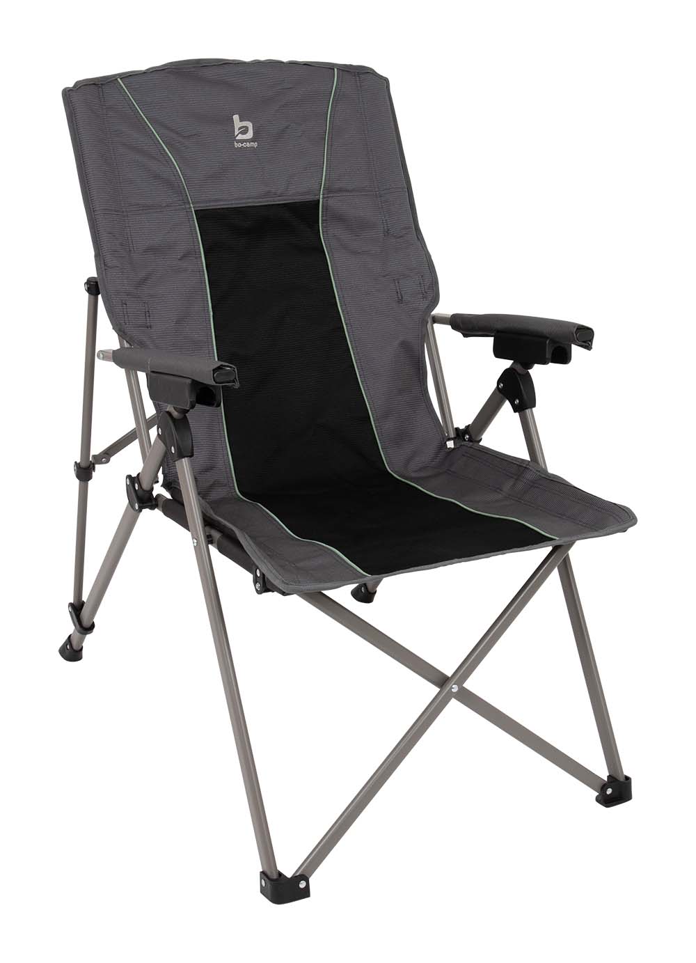 1204738 "Ein luxuriöser Klappstuhl mit verstellbarer Rückenlehne. Die Rückenlehne dieses komfortablen Stuhls kann in 4 Stufen verstellt werden. Das gibt dem Stuhl einen ""aktiveren"" Sitz zum Tisch. Besonders stabil durch den Stahlrahmen und den 600-Den-Nylon-Bezug. Die bezogenen Armlehnen bieten extra Komfort. In einer praktischen Tragetasche geliefert (LxBxH: 102x18x18 cm). Sitzhöhe: 43 cm. Sitztiefe: 45-50 cm. Sitzbreite: 62 cm. Rückenlänge: 65 cm. Maximale Traglast: 100 kg."
