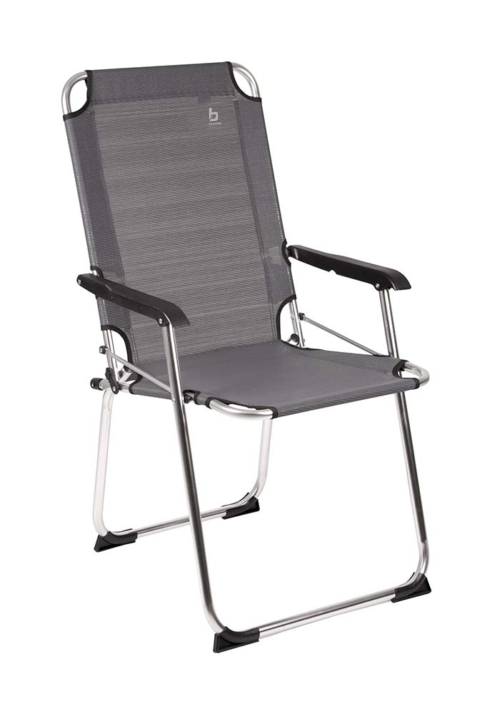 1211965 Ein luxuriöser, kompakter, extra breiter und hoher Klappstuhl. Dieser Stuhl vereint Stil, Komfort und Funktionalität. Mit einem sehr luxuriösen und starken Stoff und einem leichten Aluminiumrahmen. Dieser Stuhl verfügt zudem über extra Stabilisatoren und eine Sicherung (Safety-Lock) gegen unbeabsichtigtes Einklappen. Kompakt zu transportieren (eingeklappt LxBxH): 75x58x7 cm. Sitzhöhe: 47 cm. Sitztiefe: 46 cm. Sitzbreite: 48 cm. Maximale Traglast: 110 kg.