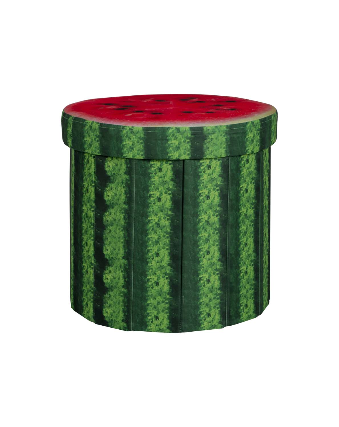 1609331 A trendy Ottoman in a printed pattern. Suitable for storage purposes but also quite comfortable to sit on. The lid is strengthened with MDF.