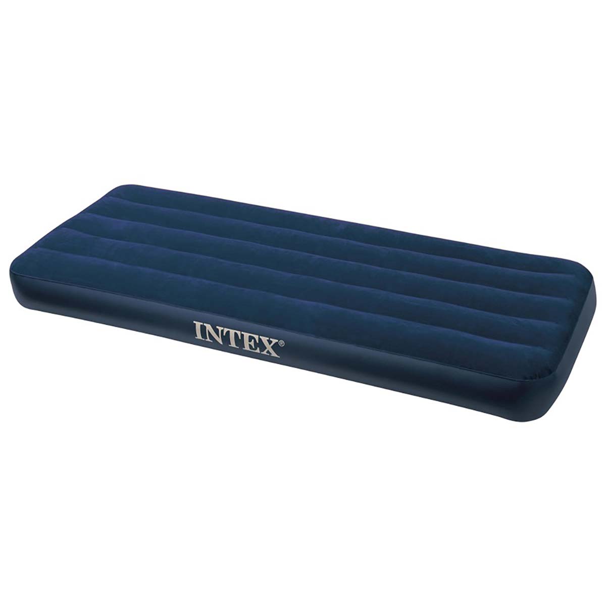 3206696 A comfortable single air mattress. This popular PVC air mattress is extra soft due to the suede top layer. In addition, this air mattress has a 2-in-1 valve so that it is easy to inflate and deflate. After use the air mattress is easy to clean and compact to store.