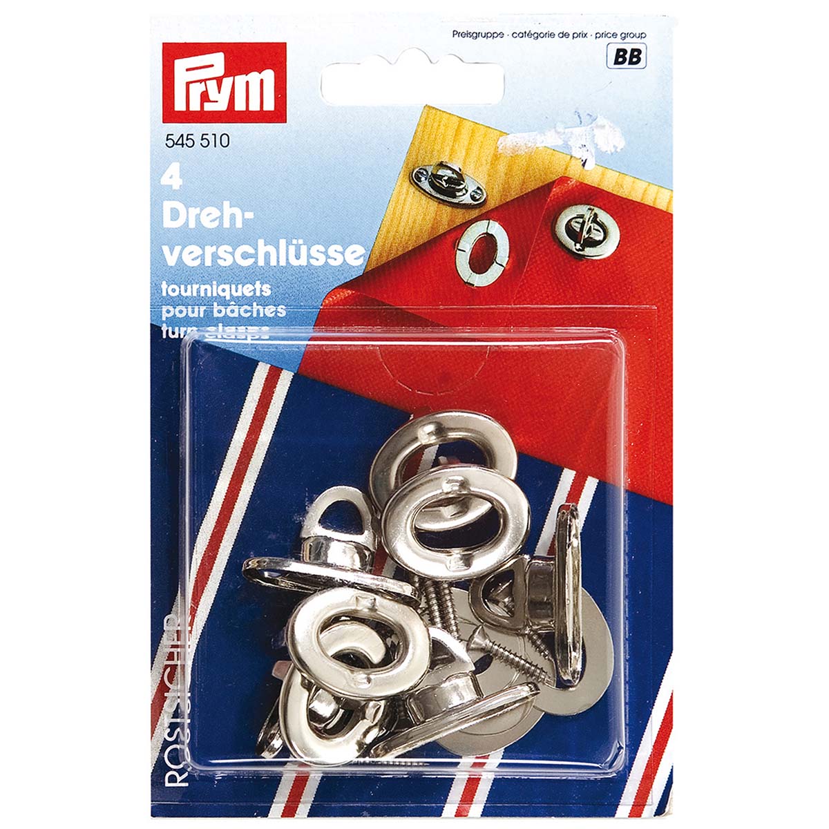 4111100 A set of 4 twist locks. Ideal to attach materials easily to a plastic or wooden surface Due to the handy closure the attachment can be repeatedly loosened and fastened. The twist fasteners are easy to attach with a hammer and screw-driver.