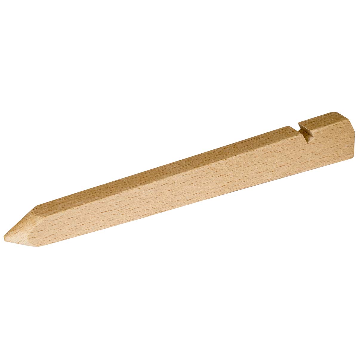 4114380 An extra strong and broad wooden peg. Suitable for soft ground, sandy ground or waterlogged ground. Ideal for anchoring a tent, canvas, tarpaulin and such. Features a notch for attachment of a guy rope