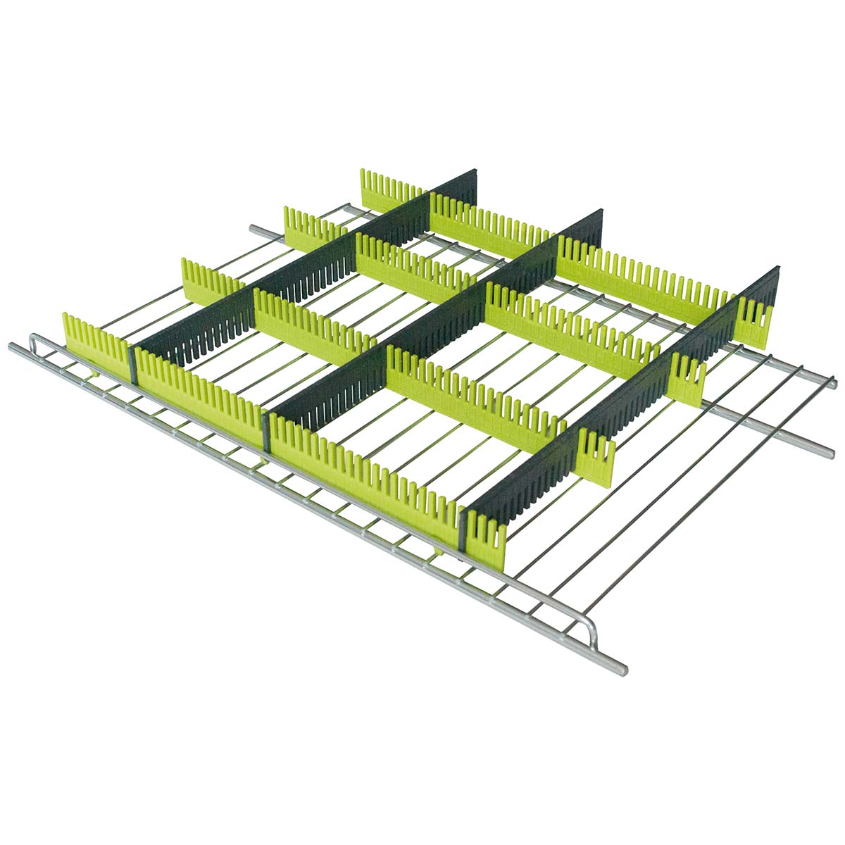 5313140 Ein praktischer Organizer für den Kühlschrank. Der Organizer besteht aus acht Teilen. Die acht flexiblen Teile lassen sich leicht zu einem bestimmten Raster zusammenschieben, das Sie vollständig selbst gestalten können. Die separaten Teile sind waschbar und ultraleicht