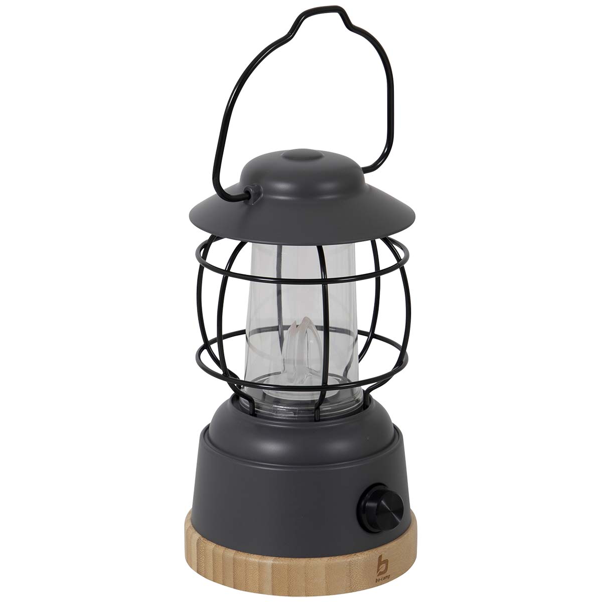 5818924 An attractive rechargeable table lantern with stylish outdoor look. Gives a pleasant light due to the warm white LED lighting with stepless dimming function. Equipped with a bamboo base, plastic housing and a handle. The built-in Li-ion battery can be recharged with an included USB cable. Ideal for on a table, cabinet or for hanging.