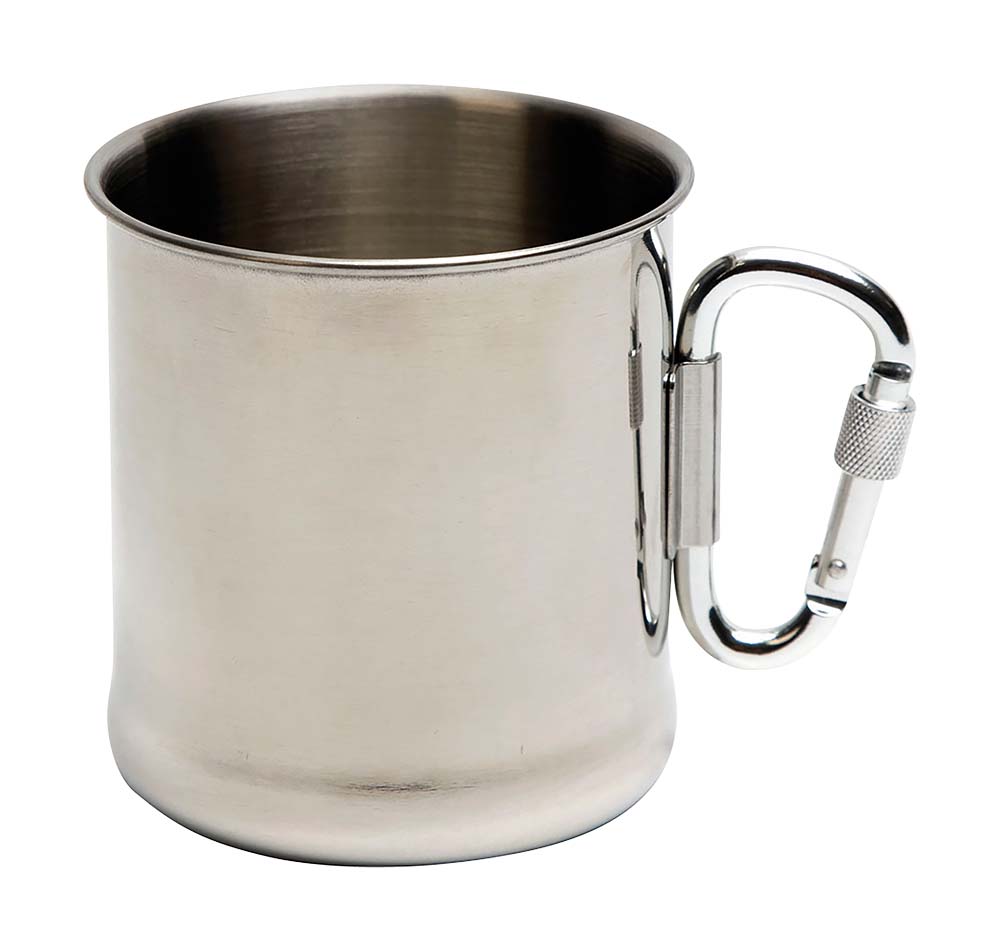 6101578 Una taza resistente. Gracias al mosquetón, esta copa es fácil de sujetar a su cinturón o mochila. El mosquetón se puede plegar hacia adentro, lo que lo hace más compacto para su almacenamiento.