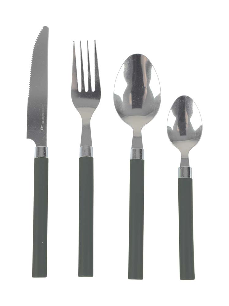 6102112 Bo-Camp - Cutlery set - RVS - 4 Pieces - 1 Person - Grey