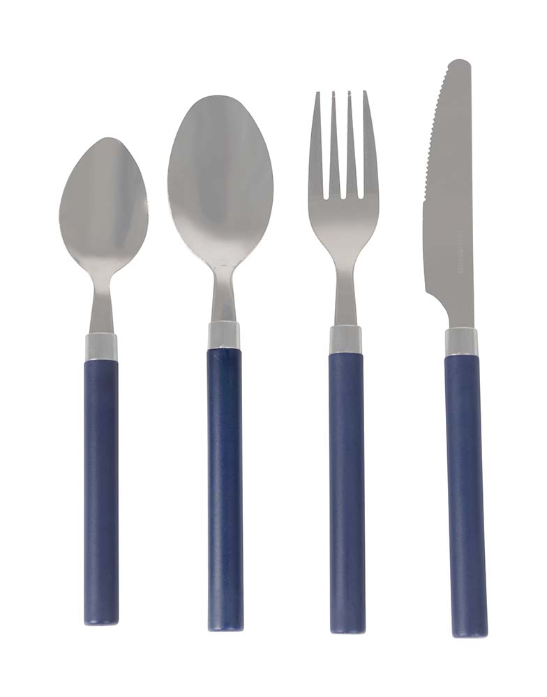 6102117 Bo-Camp - Cutlery set - RVS - 4 Pieces - 1 Person - Blue