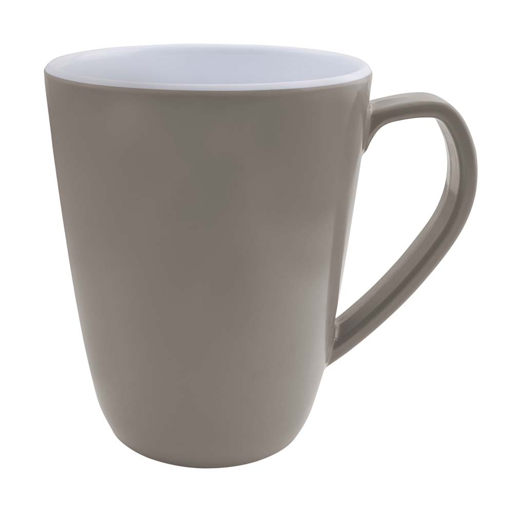 6181277 A lightweight and sturdy mug with ear. Virtually unbreakable, shatterproof and scratch-resistant. Made of high quality 100% melamine. Dishwasher safe and food approved.
