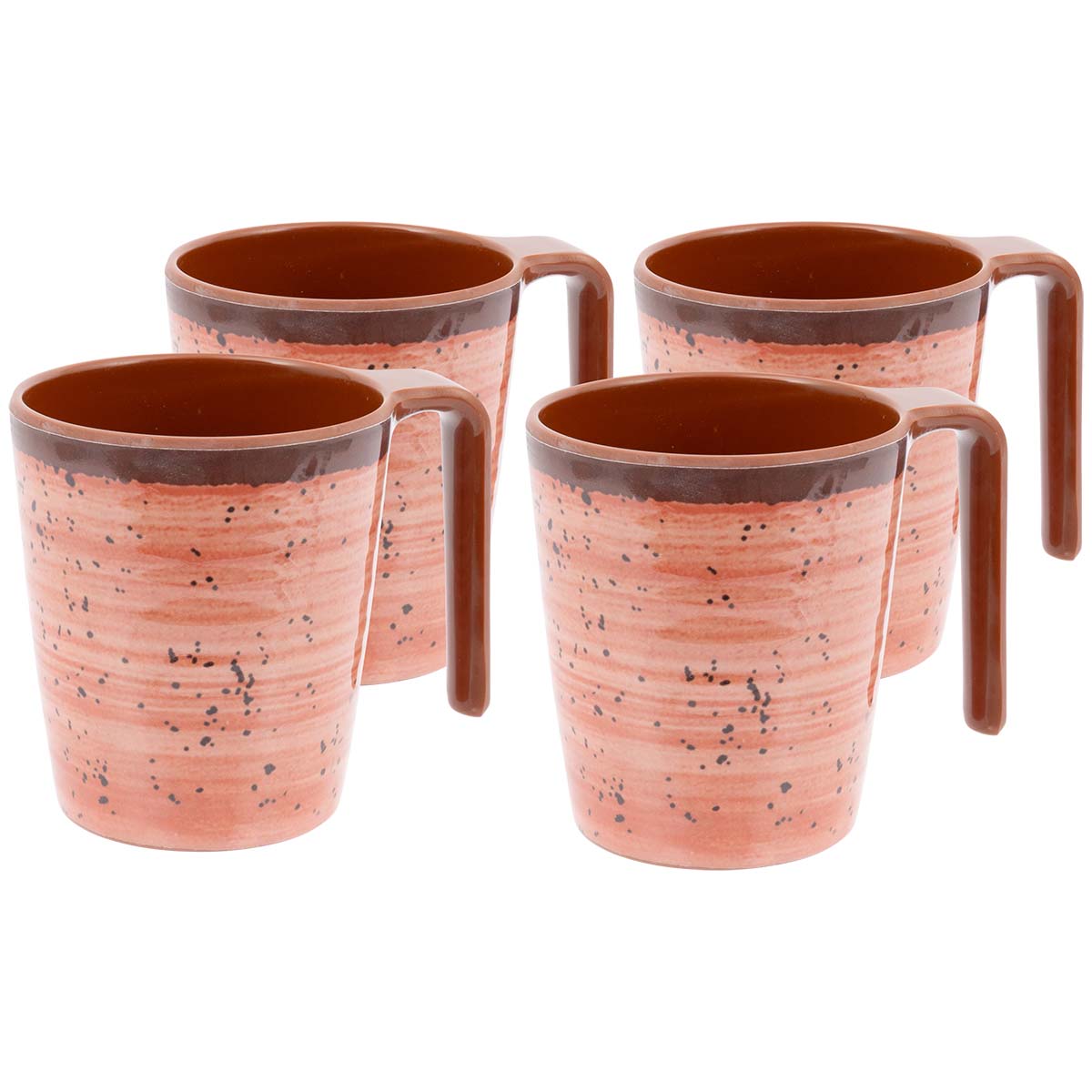 6181405 Bo-Camp - Mug L - Halo - 4 Pieces - Melamine - clay