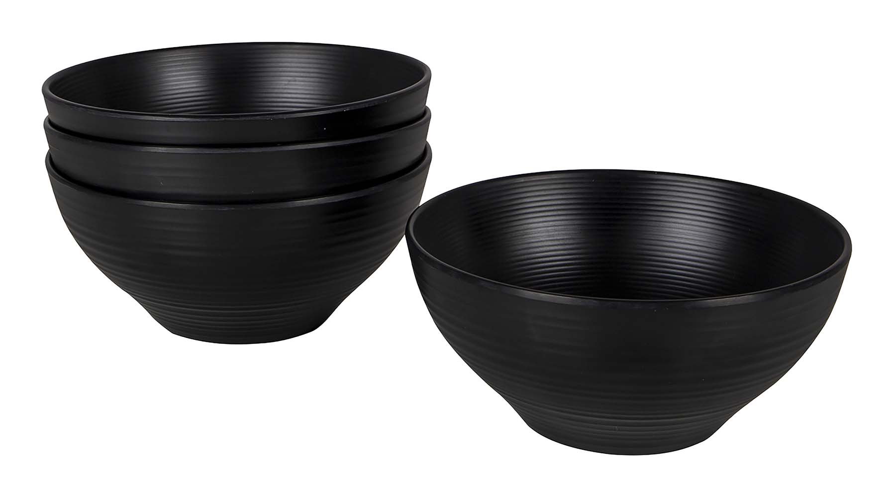 6181491 This Industrial Orville bowls have a robust look. The black dinnerware has a sturdy look with raised edge. Besides the beautiful design, the dinnerware is very light and sturdy. The bowls are good to use on the campsite, as it is virtually unbreakable, shatterproof and scratch-resistant. The bowls can also be used perfectly at home. The 4-piece set is made of high quality 100% melamine and is dishwasher safe and food approved.
