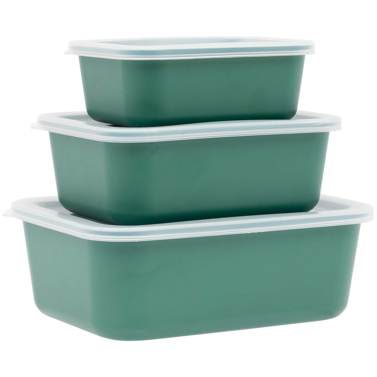 6181650 Deze set bevat 3 handige vershoudbakjes in verschillende maten (400 ml, 750 ml en 1,3 liter), ideaal voor het bewaren van maaltijden, restjes of snacks. Gemaakt van RPET, 100% gerecycled materiaal, en volledig BPA-vrij. Lichtgewicht, en zowel magnetron- als vaatwasmachinebestendig voor dagelijks gemak.