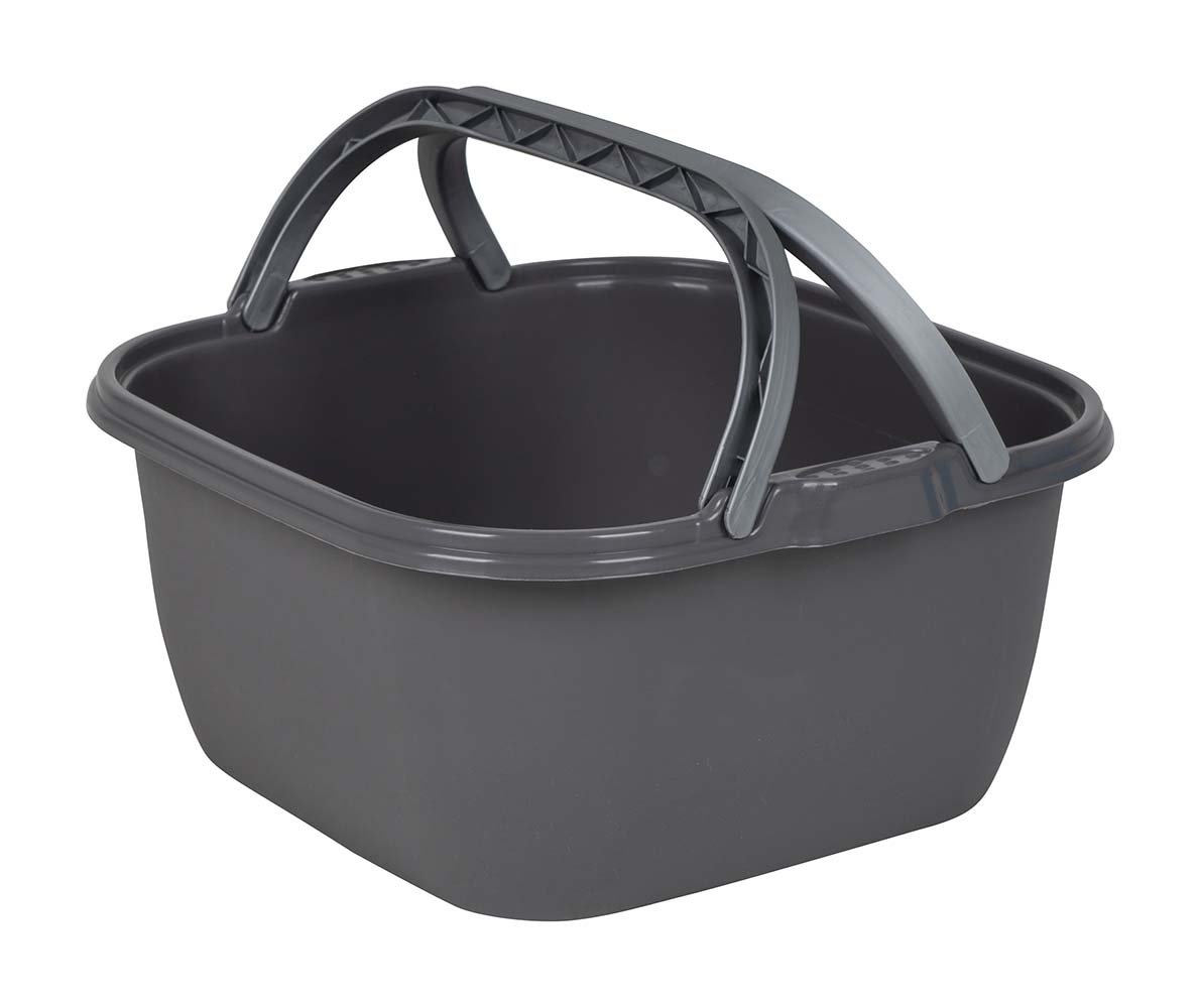6300108 Bo-Camp - Washing bowl - Square - Polyethylene - 13 Liters - Grey