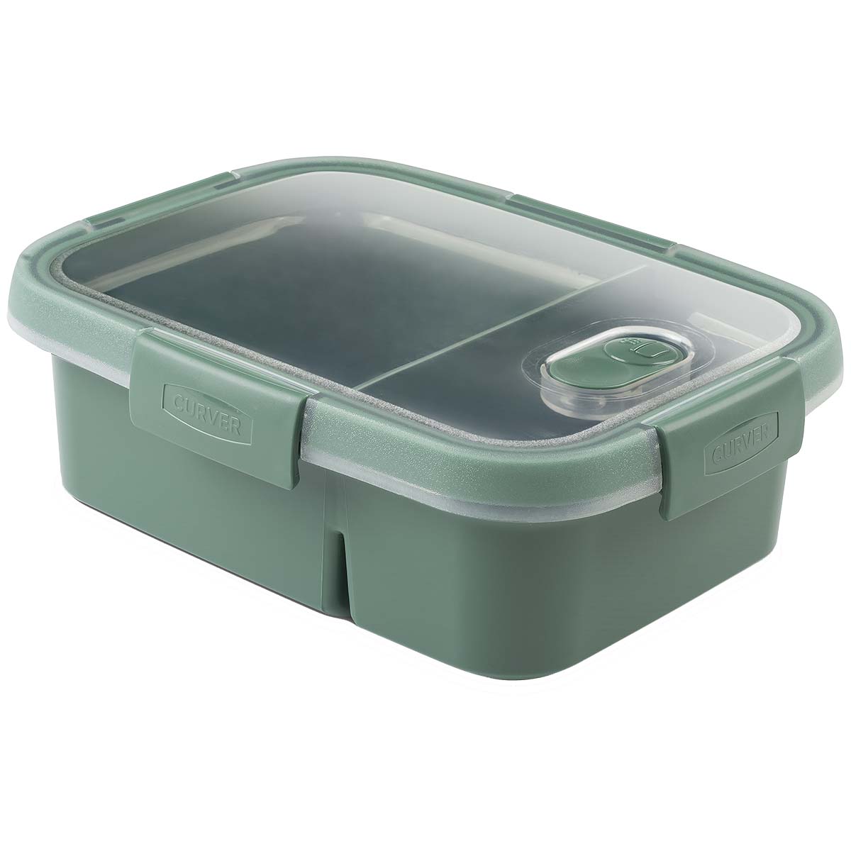 6302232 Lichtdichte duo lunchbox met een inhoud van 0,6L en 0,3L. Deksel met 4 stevige clips en flexibele seal zorgen dat de inhoud vers blijft en niet lekt. Stoomventiel op het deksel voor gemakkelijk gebruik in de magnetron. Gemaakt van 100% gerecycled polypropyleen. BPA- en ftalaat-vrij.