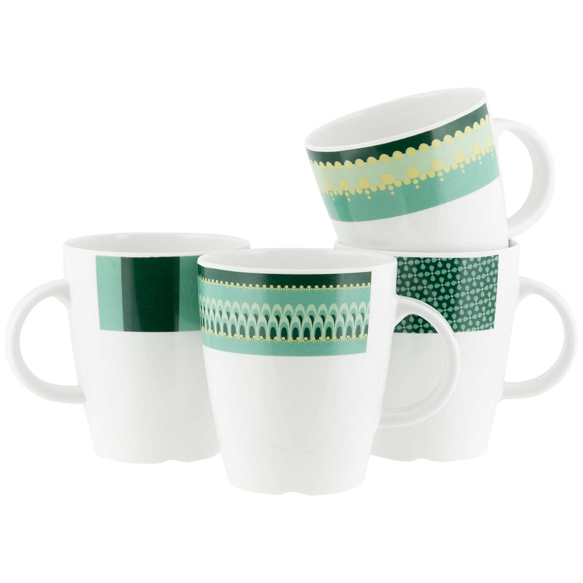 6910142 Gimex - Colour Line - Mok - Groen - 380 ml - 4 Stuks