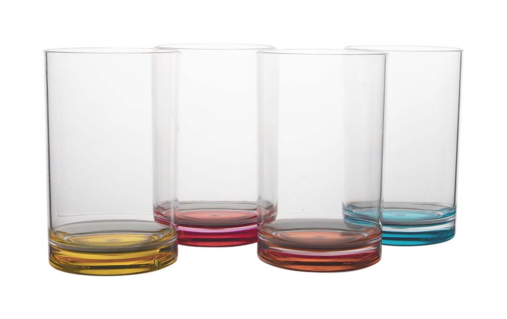 6910180 Gimex - Colour Line - Waterglas - Rainbow - 320 ml - 4 Stuks