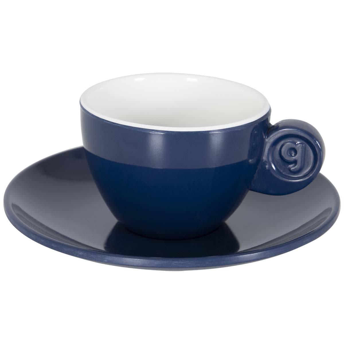 6914162 Gimex - Solid Line - Espresso set - Blauw & Wit - 85 ml - 2 Pieces