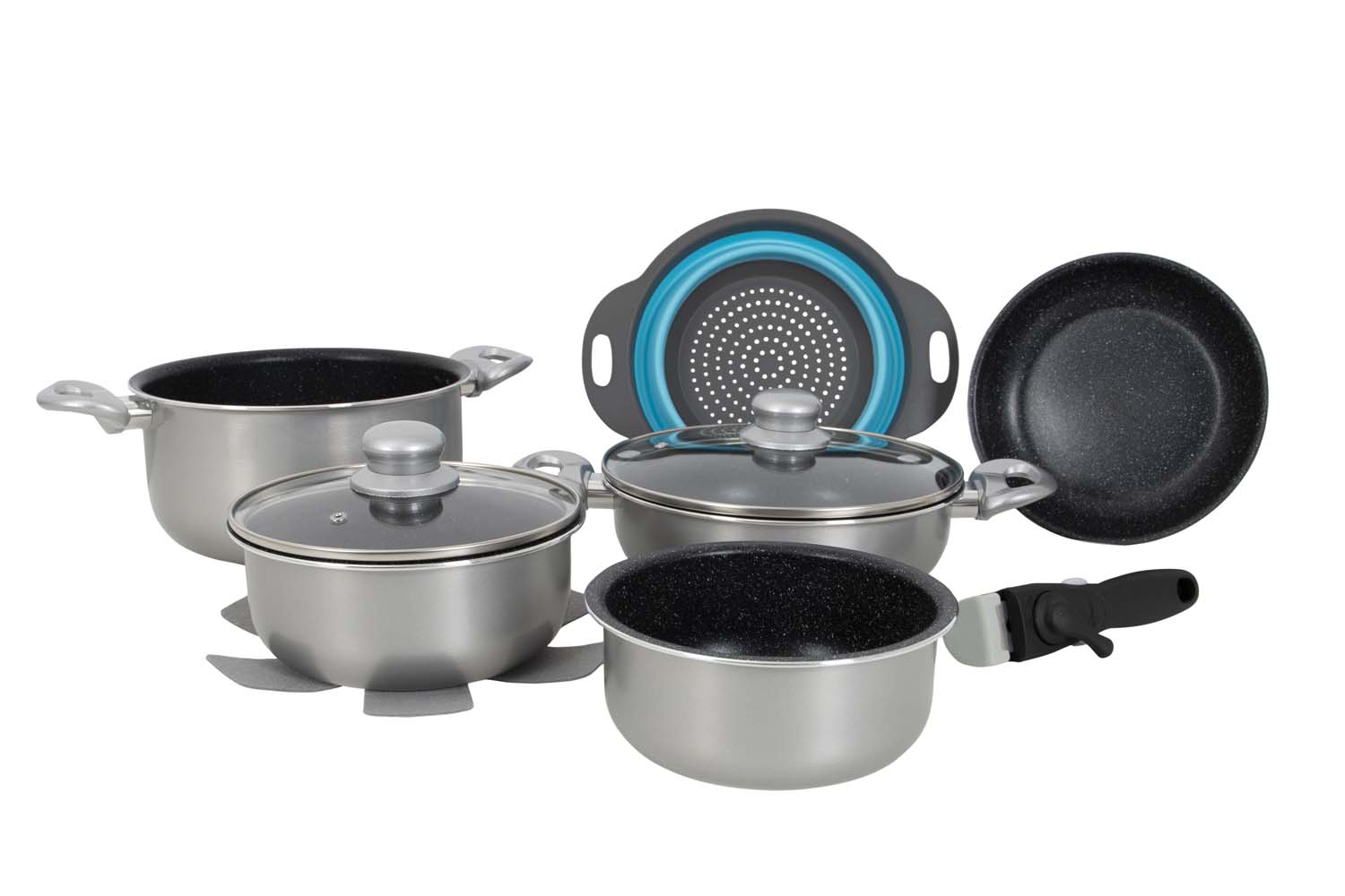 6977226 Gimex - Cookware - Induction - Silver - 9 Pieces