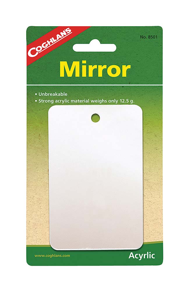 7698501 Sehr kompakter Spiegel. Dieser leichte Spiegel ist besonders gut geeignet für unterwegs, da er praktisch unzerbrechlich ist. Inklusive Halterung.