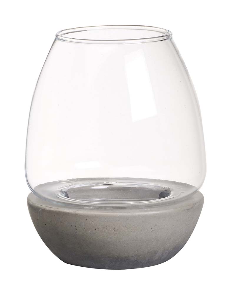 8275077 Ein stilvoller Halter für Teelichter. Teelichter stehen in dem Keramikhalter sehr stabil. Rundherum eine dekorative Glasverarbeitung. Hervorragend für die Outdoor-Verwendung geeignet.