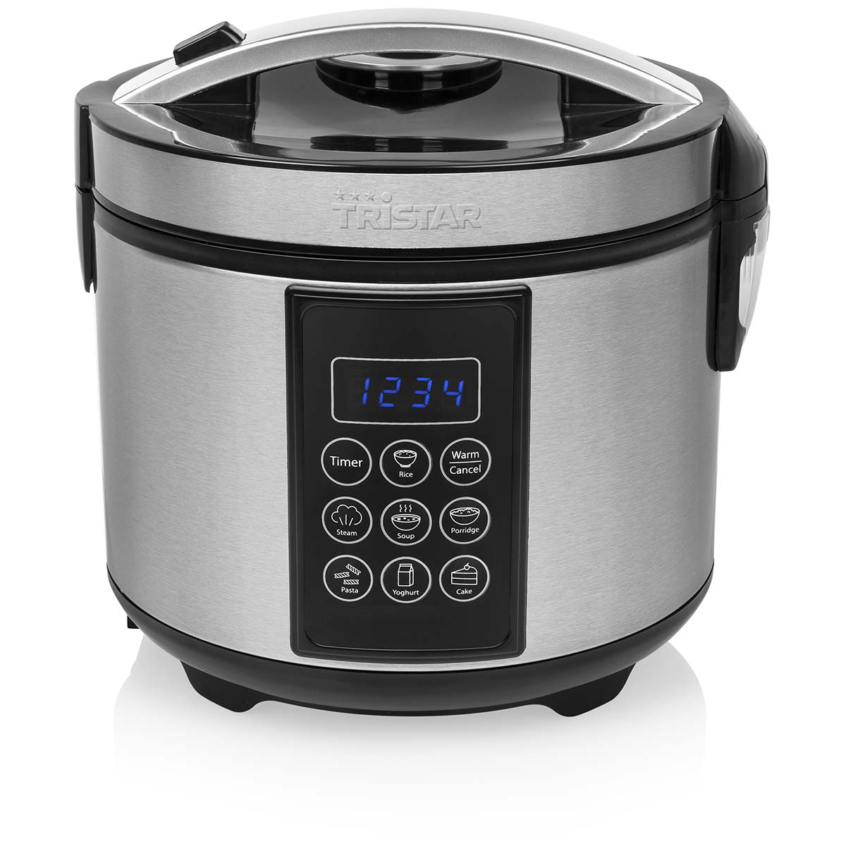 8500502 Met de Rijst en Multicooker zal jouw rijst nooit meer mislukken en kun je veelzijdig koken. Naast rijst kun je ook cake, soep, yoghurt, gestoomde gerechten en andere heerlijke maaltijden bereiden. Wanneer het gerecht klaar is, schakelt het appartaat zich vanzelf uit en schakelt over op de warmhoudfunctie. Heeft een capaciteit van 1,5 liter en wordt geleverd met een lepel, maatbeker en spatel zodat je meteen aan de slag kan. RVS behuizing met indicatielampjes, anti-slipvoetjes en een uitneembare binnenpan met anti-aanbaklaag.