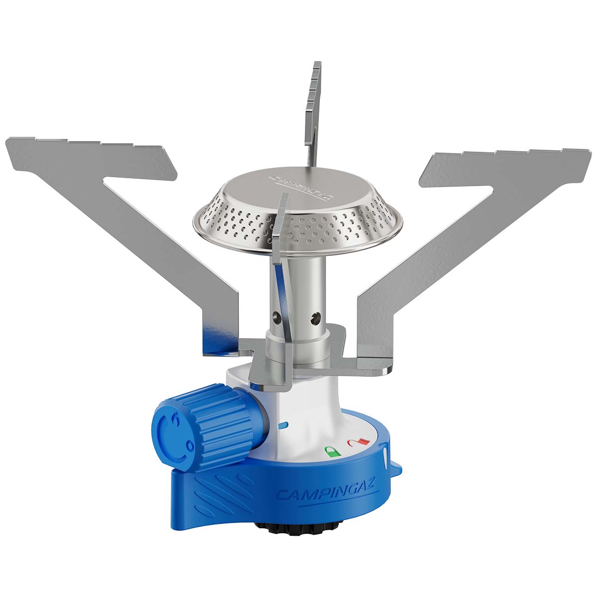 8827748 Ultracompact en lichtgewicht kooktoestel. De vormgeving van de pansteunen garanderen extra stabiliteit als het waait of bij gebruik op een oneffen oppervlak. Beschikt over een regelbare brander van 1250 Watt. Hiermee bedraagt de kooktijd 5 minuten en 23 seconden voor 1 liter water. Kan worden gebruikt in combinatie met een gascartouche CV-300 Plus of CV-470 Plus. De inklapbare pandragers zorgen voor een eenvoudige en compacte opslag.