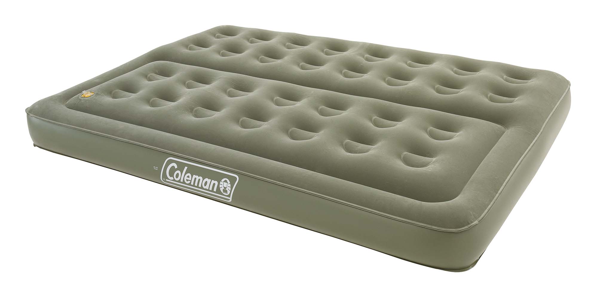 8904361 A durable and sturdy double air mattress. This mattress is made of a high-quality and extra thick PVC without plasticisers. The special composition of the PVC makes for higher resistance to leaks, an extra strong and environmentally friendly air mattress. In addition, the air mattress is equipped with a soft top layer. Comes with repair kit and a sturdy carrying case.